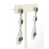 Image 3 : NEW 14k White Gold 3.74 ctw White and Black Diamond Long Dangle Drop Earrings
