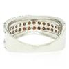 Image 4 : NEW Ladies 14k Gold 1.00 ctw Round White & Brown Diamond Wide Crossover Band Rin