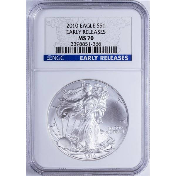 2010 $1 American Silver Eagle NGC MS70 Early Releases