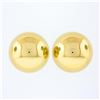 Image 1 : 14k Yellow Gold Large Simple 14mm Polished Puffed Round Bead Ball Stud Earrings