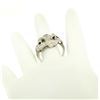 Image 9 : Vintage 14k White Gold 1.0 ctw Round Brilliant & Single Cut Diamond Cocktail Rin