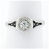 Image 1 : Antique Art Deco 14k Gold 0.36 ctw European Diamond Solitaire Open Filigree Ring