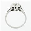 Image 7 : Antique Art Deco 14k Gold 0.36 ctw European Diamond Solitaire Open Filigree Ring