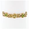 Image 1 : Antique Victorian 15k Gold Green Peridot & Pearl Love Knot Link Chain Bracelet