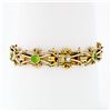 Image 2 : Antique Victorian 15k Gold Green Peridot & Pearl Love Knot Link Chain Bracelet