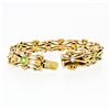 Image 3 : Antique Victorian 15k Gold Green Peridot & Pearl Love Knot Link Chain Bracelet