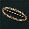 Image 4 : Antique Victorian 14K Yellow Gold Fine Curved Long Oval Seed Pearl Brooch Pin