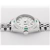 Image 4 : Rolex Ladies Quickset Stainless Steel 18K White Gold Diamond & Emerald Bezel Sil