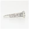 Image 5 : Parade 18k White Gold Bezel Set .87 ctw Diamond Solitaire Milgrain Open Work Rin