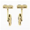 Image 4 : Men's Vintage 18K Gold 5.0 ctw Grid Square Step Cut Green Tourmaline Cuff Links