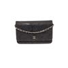 Image 1 : Chanel WOC wallet crossbody dark blue fabric