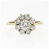 Image 4 : 18k Yellow Gold 0.93 ctw Fine Round Brilliant Diamond Petite Flower Cluster Ring
