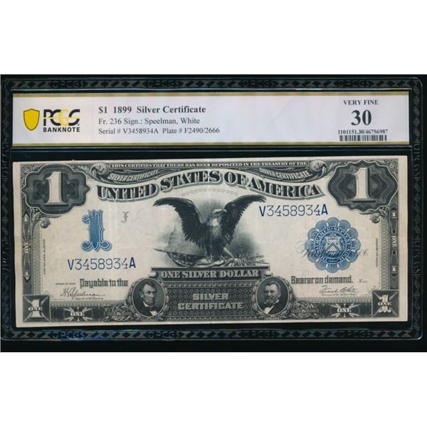 1899 $1 Black Eagle Silver Certificate PCGS 30