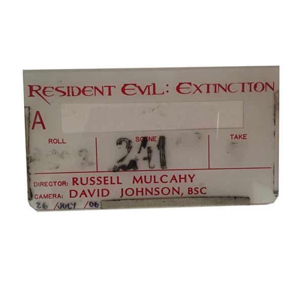 Resident Evil: Extinction Set Used Film Slate Movie Memorabilia