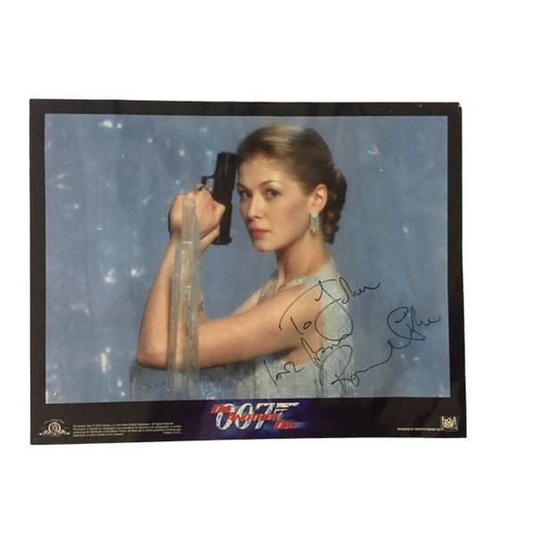 007 James Bond "Die Another Day" (2002) Miranda Frost (Rosamund Pike) Signed Lobby Card