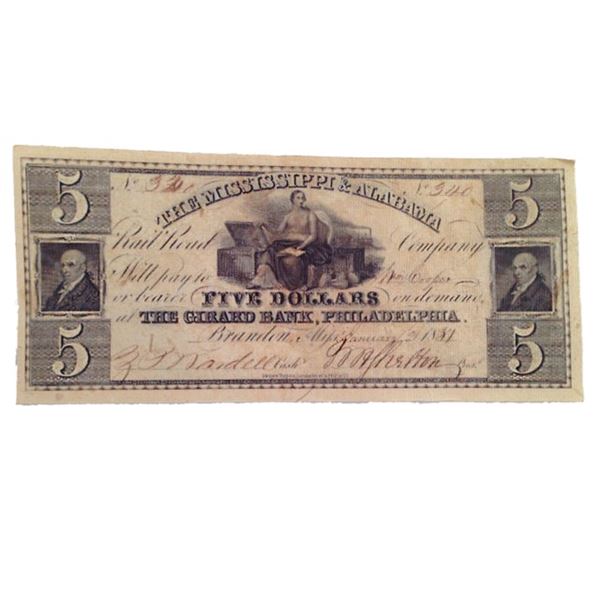 Django Unchained Mississippi & Alabama Grand Bank of Philadelphia Bank Note Movie Props