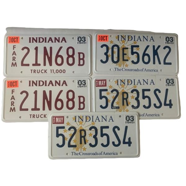Lot of Indiana Prop License Plates Movie Props