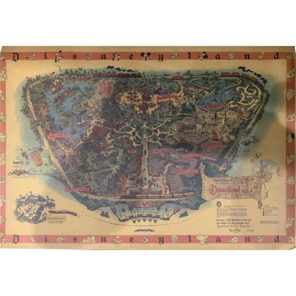 Vintage 1958 Disneyland map