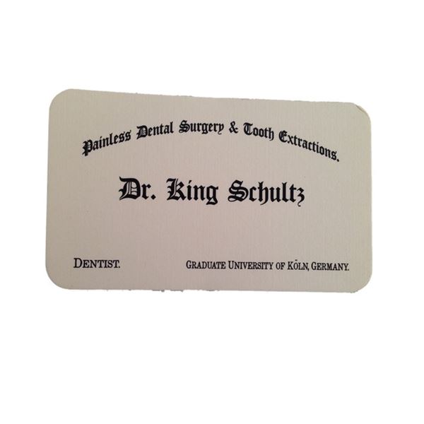 Dr. King Schultz (Christoph Waltz) Business Card Movie Props