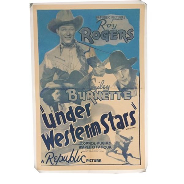 1938 Under Western Stars Vintage Movie Poster