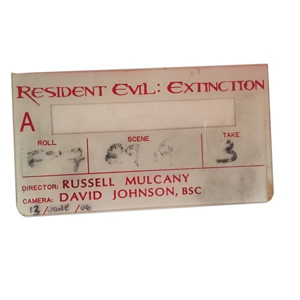 Resident Evil: Extinction set used film slate Movie Memorabilia