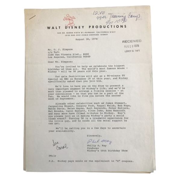 Mickey Mouse 50th Birthday OJ Invitation