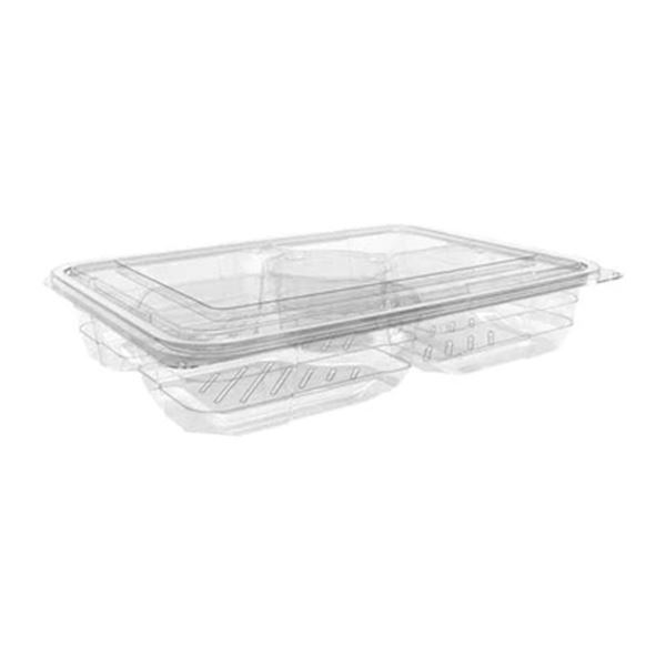 1 box of 5 compartments Clear Hinged Food Container