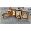 Image 1 : 2 VINTAGE WOODEN CRATES OF ANTIQUE PICTURES, FRAMES AND PRINTS