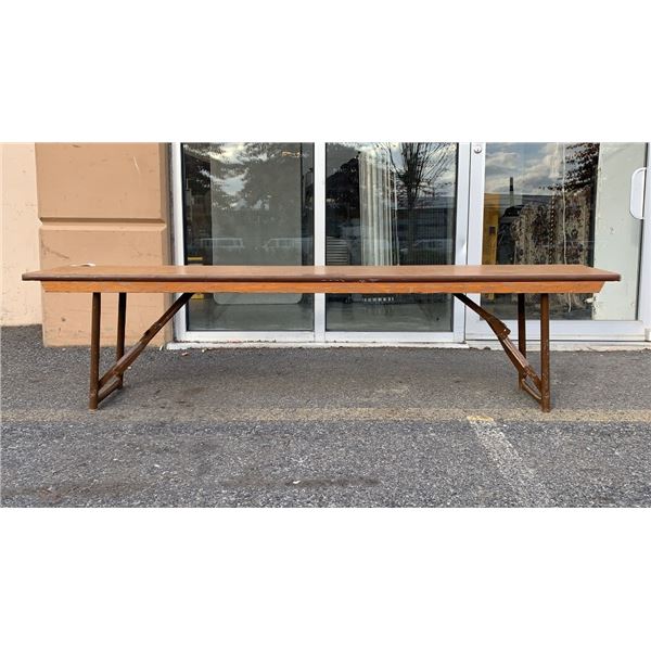 6FT WOODEN FOLDING LEG BENCH, 12 INCH WIDE