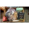 Image 1 : Box of beauty items hair ponytails and more