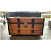 Image 2 : ANTIQUE WOODEN SHIPPING TRUNK