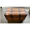 Image 3 : ANTIQUE WOODEN SHIPPING TRUNK