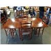 Image 1 : DROP SIDE DINING TABLE WITH 4 LADDER BACK CHAIRS, AND HOT PADS, GOOD OVERALL CONDITION