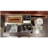 Image 3 : 2 TRAYS OF COLLECTIBLES, AS NEW JEWELLERY BOX, GOBLETS ETC