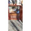 Image 2 : ROSEWOOD 2 DOOR CABINET ON WHEELS