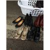 Image 2 : BASKET OF LADIES AND MENS LEATHER DRESS SHOES, MENS JONES NEW YORK SUIT, AND 3 PAIRS DESIGNER EYE GL