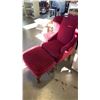 Image 1 : BURGUNDRY WING BACK CHAIR W/ OTTOMAN