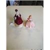 Image 1 : 2 ANTIQUE PORCELAIN FIGURINES, BOTH SIGNED 'BELLE' GOOD CONDITION, NO CHIPS OR CRACKS, 8 INCH AND 6 