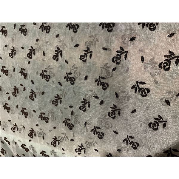275M HIGH QUALITY ORGANZA FABRIC WITH BLACK BEAD EMBROIDERY