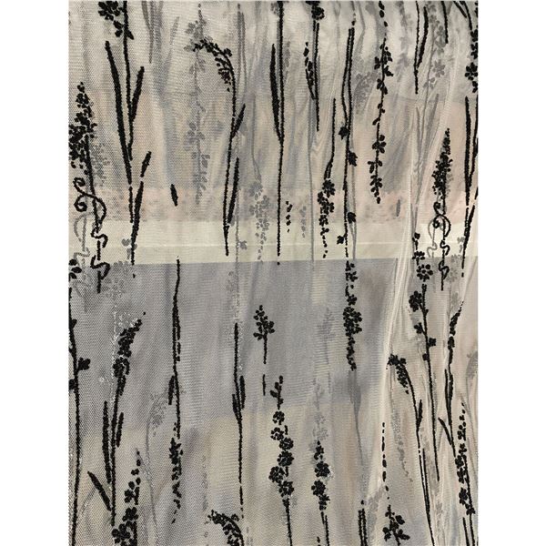 275M HIGH QUALITY NET TULLE FABRIC WITH BLACK BEAD EMBROIDERY