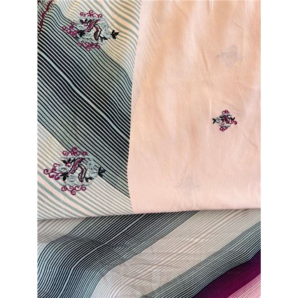 650metres HEAVY CREPE & CHIFFON EMBROIDERED MATERIAL WITH GEOMETRIC PATTERN MATCHING MATERIAL (60"W)