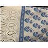 Image 1 : 200m HEAVY PURE COTTON - floral print with cutwork border