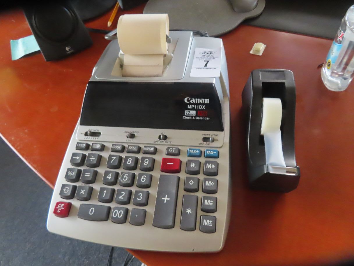 Canon Electric Adding Machine & Tape Dispenser