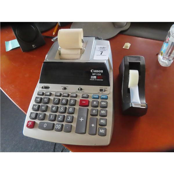 Canon Electric Adding Machine & Tape Dispenser