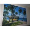 Image 1 : Thatch Beach Scene Wall Art