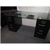 Image 1 : Black 2 Drawer File Cabinets 3,  w/Glasstop