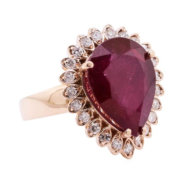 9.44 ctw Ruby And Diamond Ring - 14KT Rose Gold