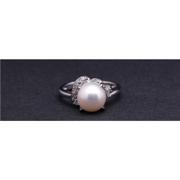 Platinum & South Sea Pearl Ring