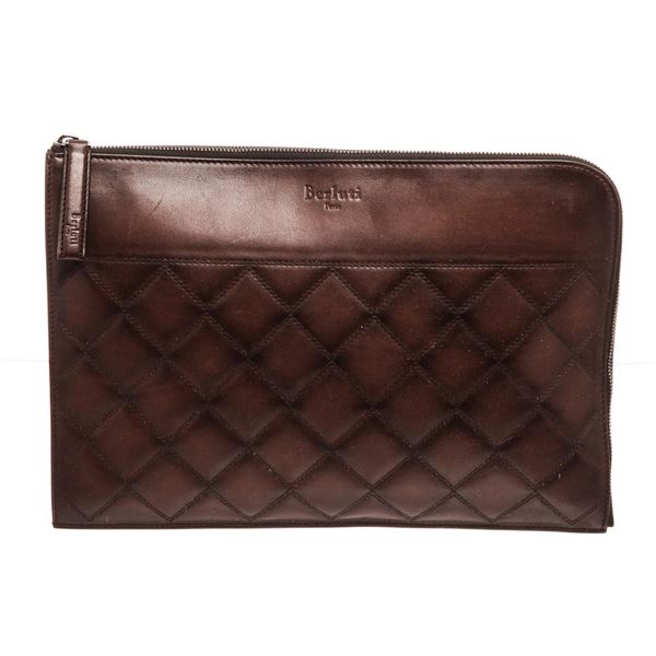 Berluti Off The Road Brown Leather Document Case