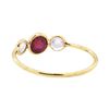 Image 3 : 1.20 ctw Ruby and Moonstone Ring - 18KT Yellow Gold